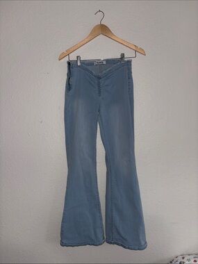 Tulip Hem Light Wash Flared Jeans